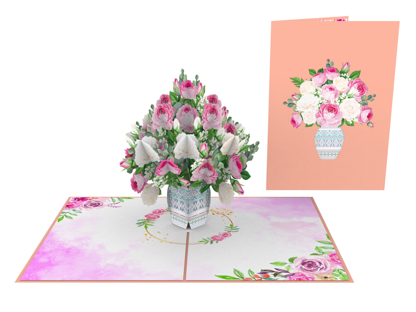 Arranged Rose Bouquet Pop-Up Card