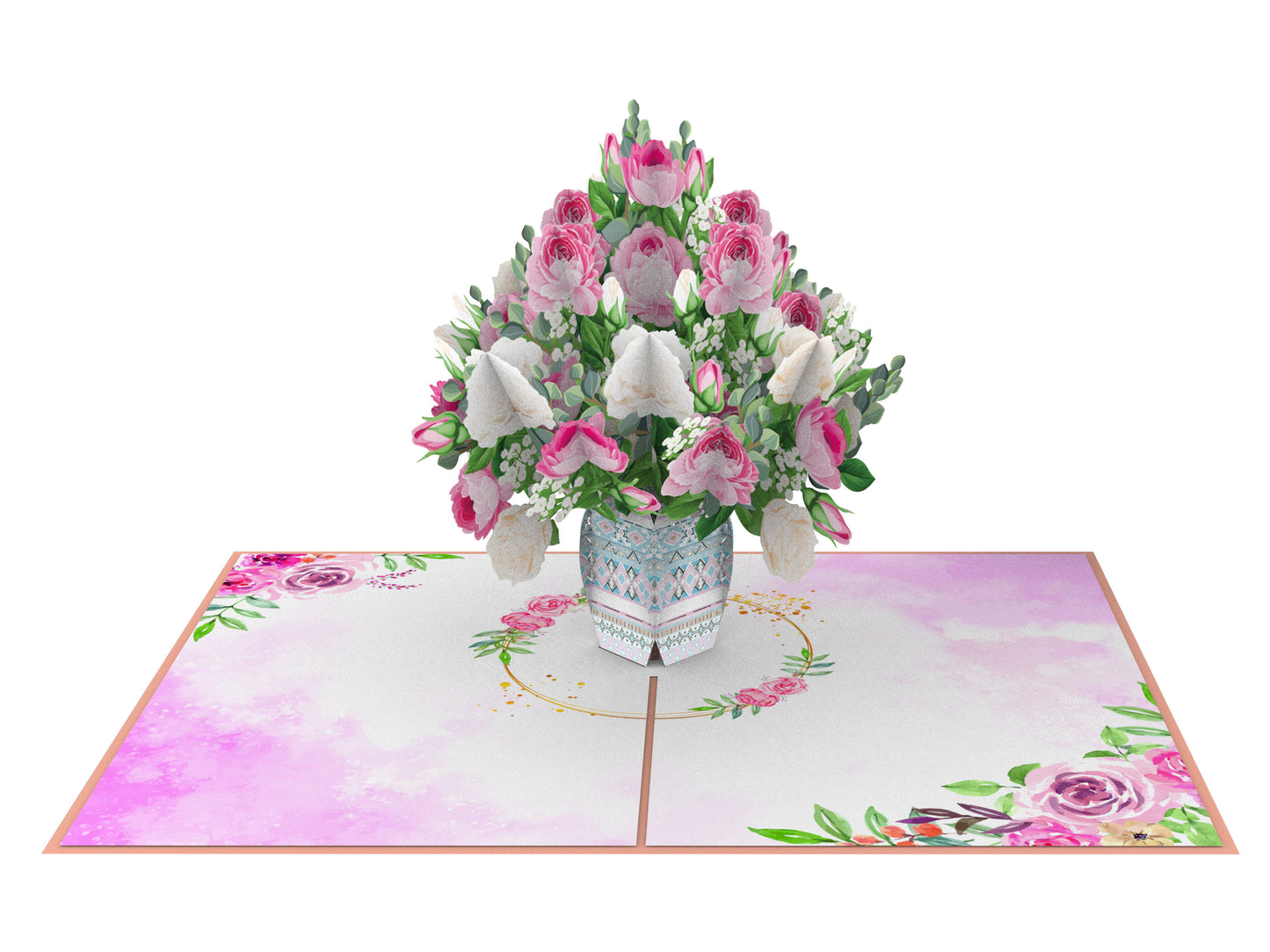 Arranged Rose Bouquet Pop-Up Card