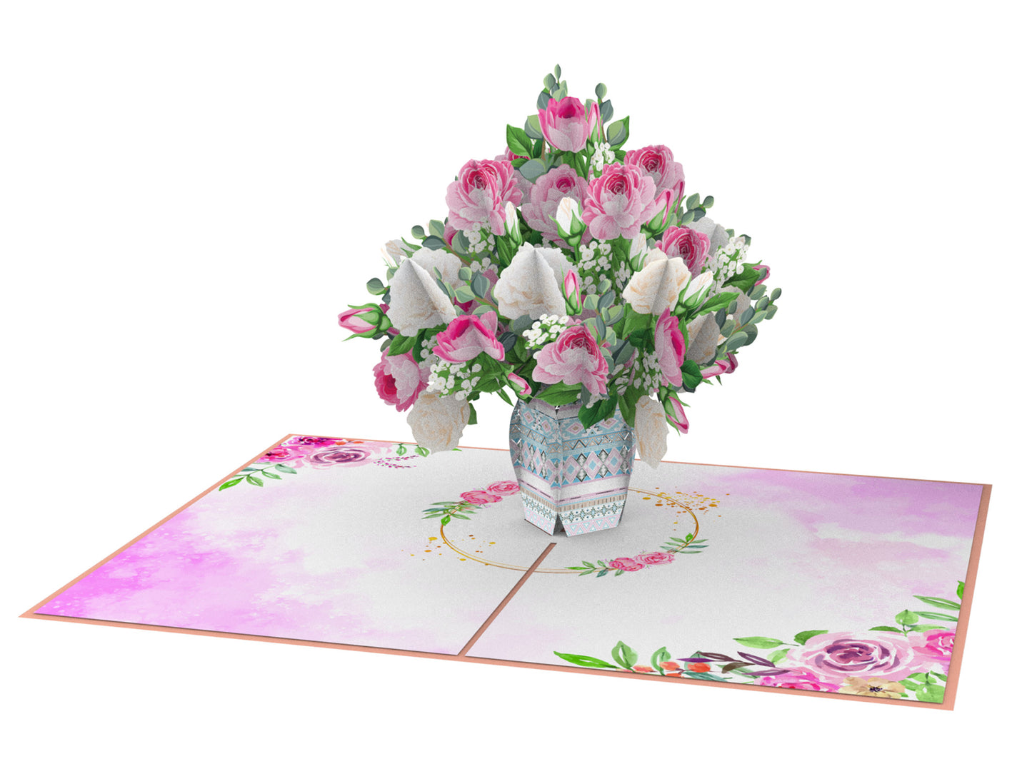 Arranged Rose Bouquet Pop-Up Card