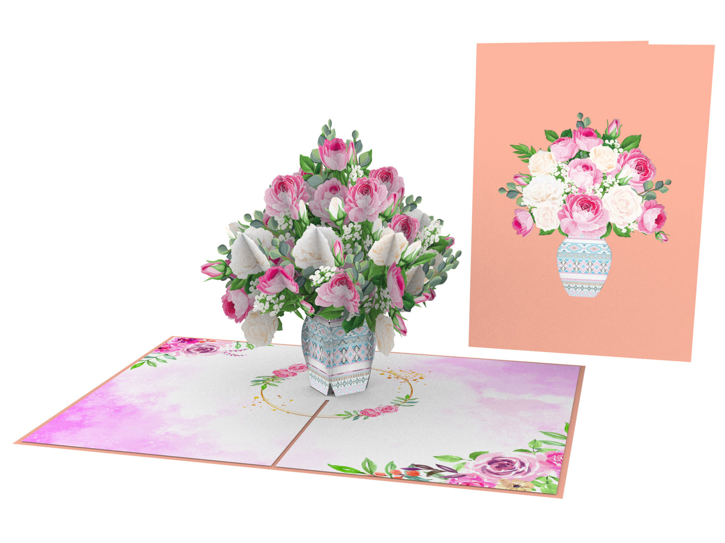 Arranged Rose Bouquet Pop-Up Card