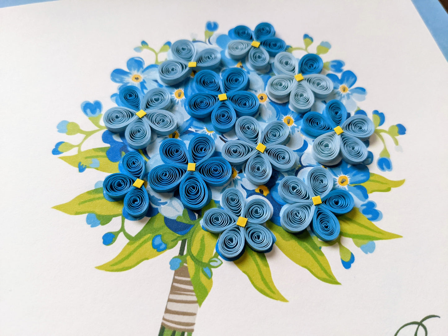Birthday Blue Bouquet Quilling Card