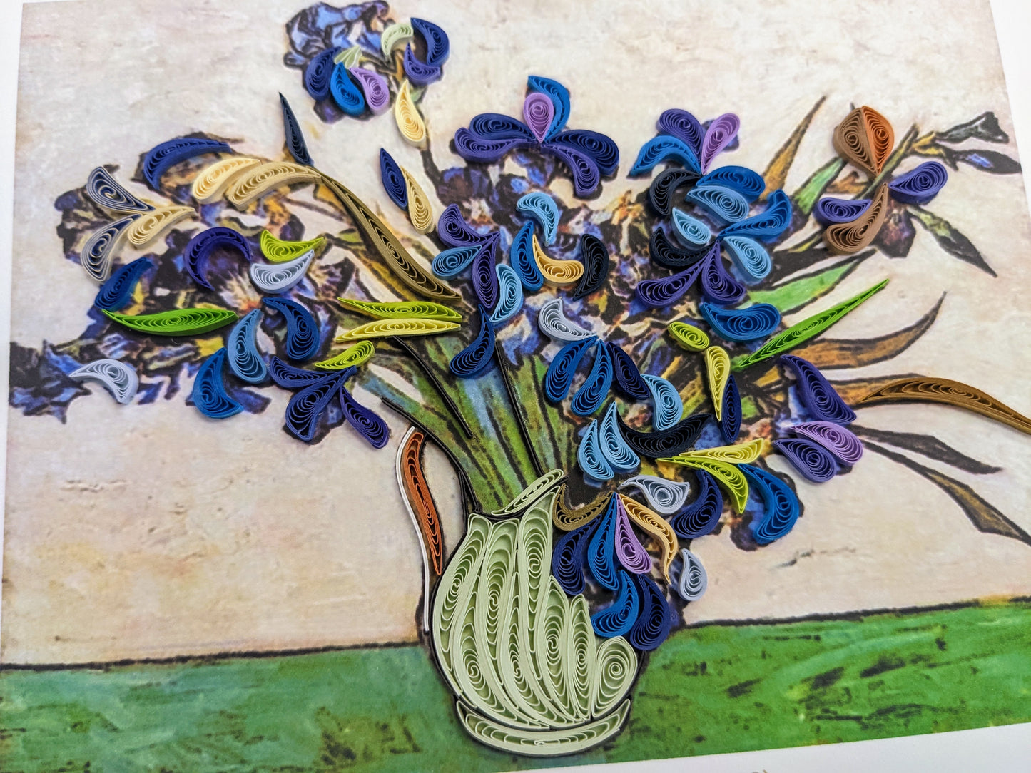 Irises- Van Gogh - Large Quilling Card