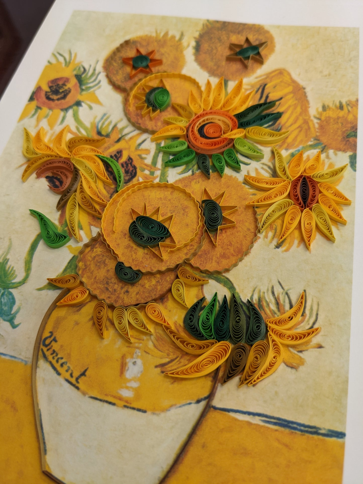 Van Gogh, Sunflowers - Large Quilling Card