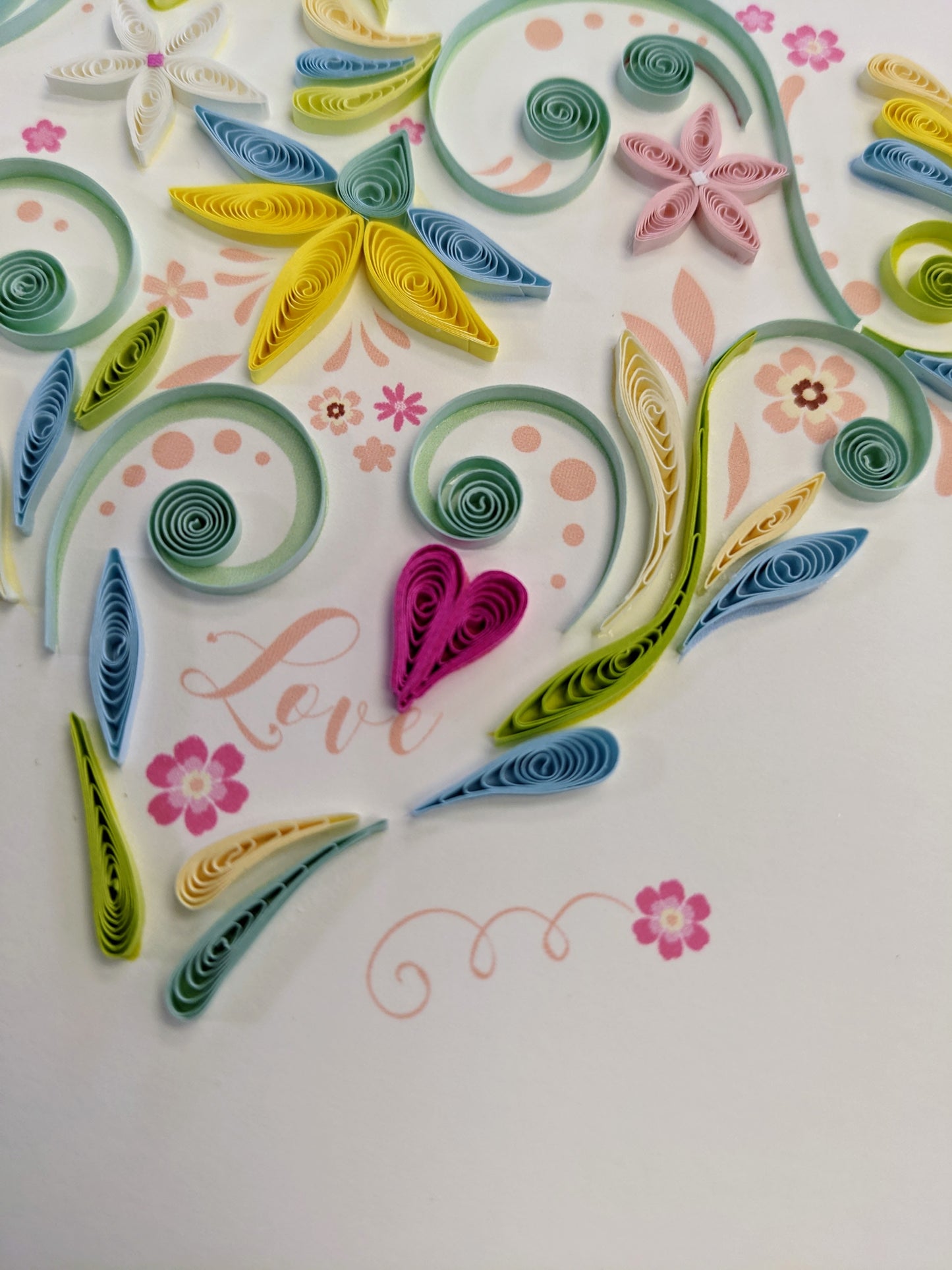 Love Floral Heart Quilling Card