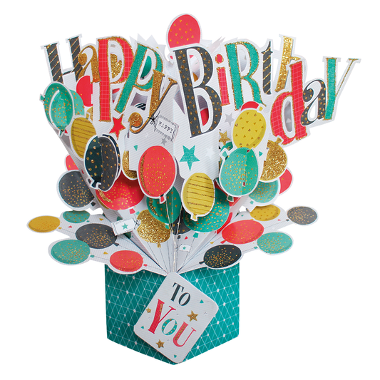 Happy Birthday Balloons Pop-Up Card