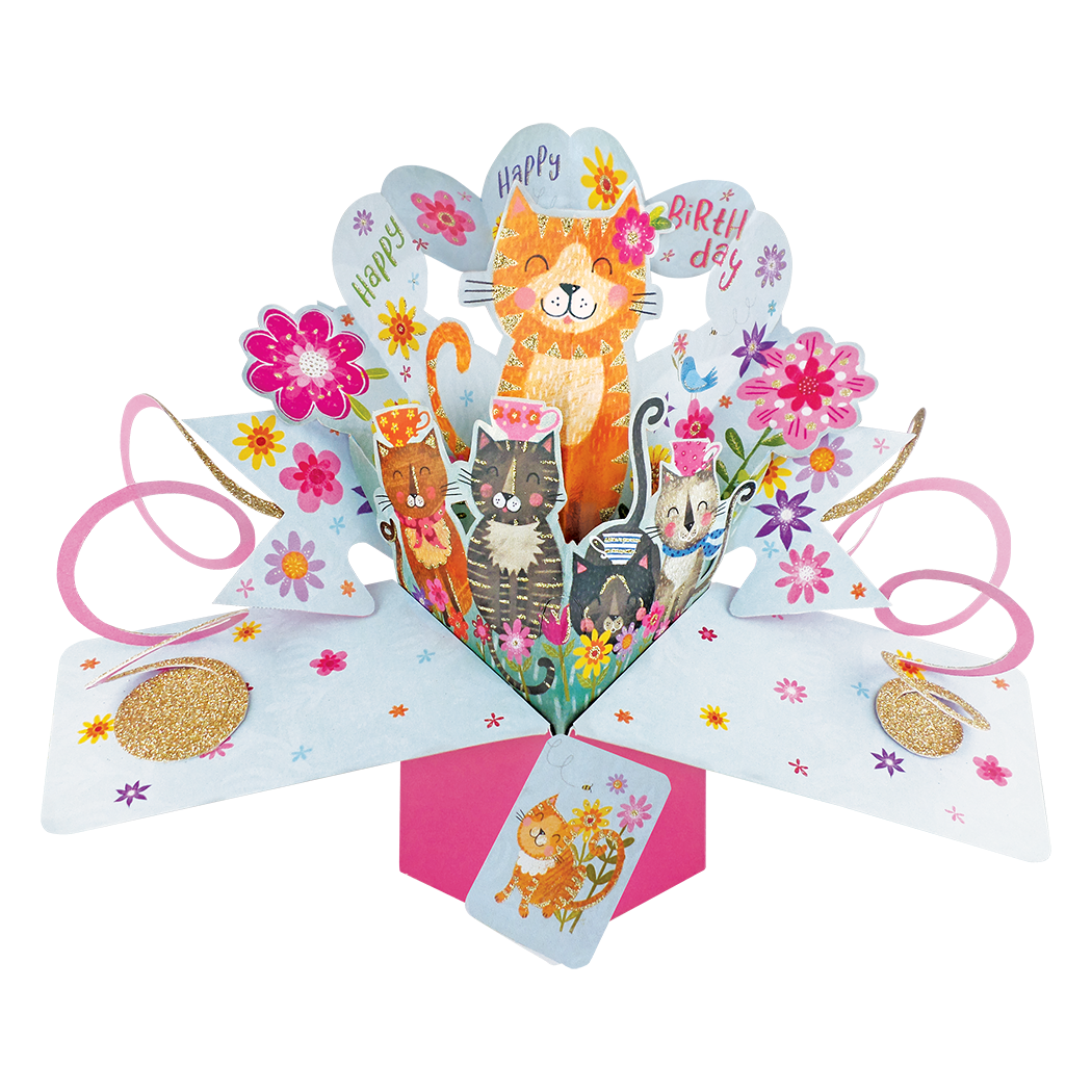 Happy Birthday Cats Pop-Up Card