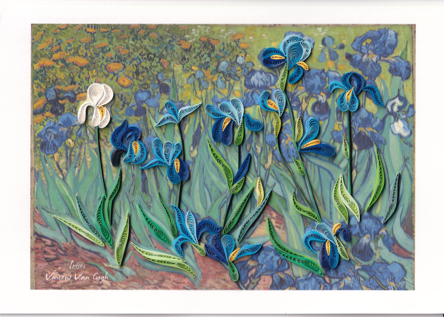 Van Gogh, Les Iris - Large Quilling Card