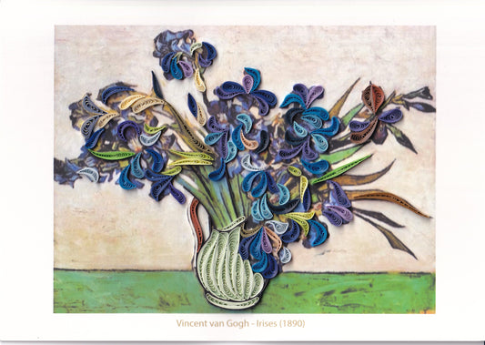 Irises- Van Gogh - Large Quilling Card