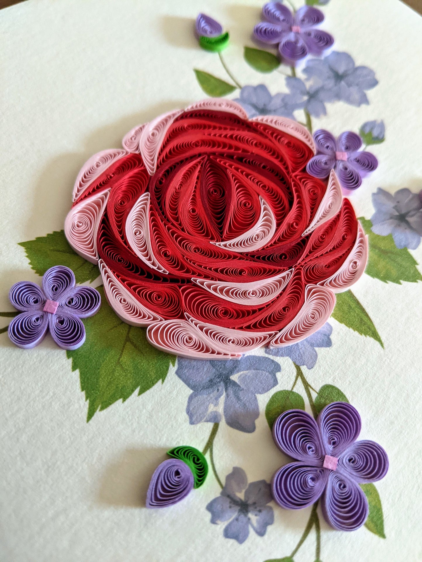 Rose and Flowers Quilling Card