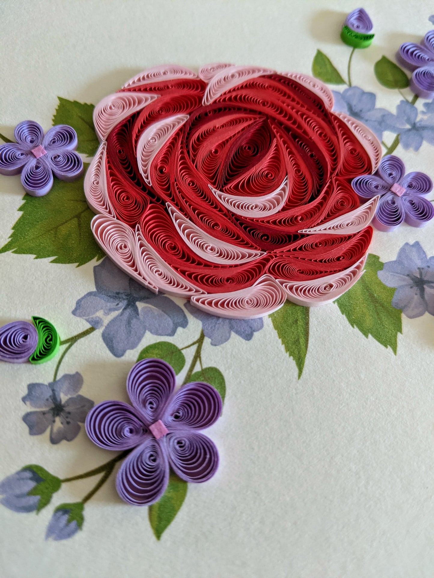 Rose and Flowers Quilling Card