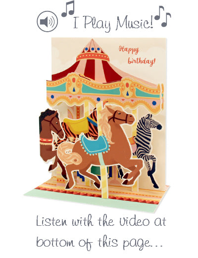 Musical Pop-Up Card - Happy Birthday Carousel