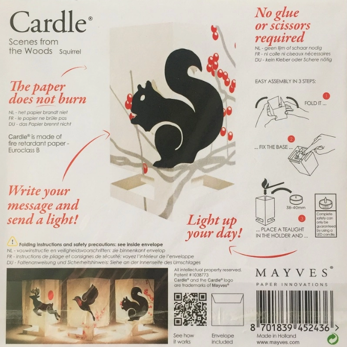 Card + Candle Holder - Squirrel Pop-Up Lantern