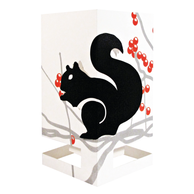 Card + Candle Holder - Squirrel Pop-Up Lantern