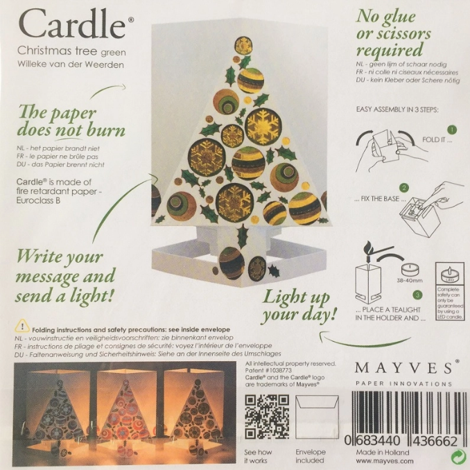 Card + Candle Holder - Christmas Tree Green Pop-Up Lantern