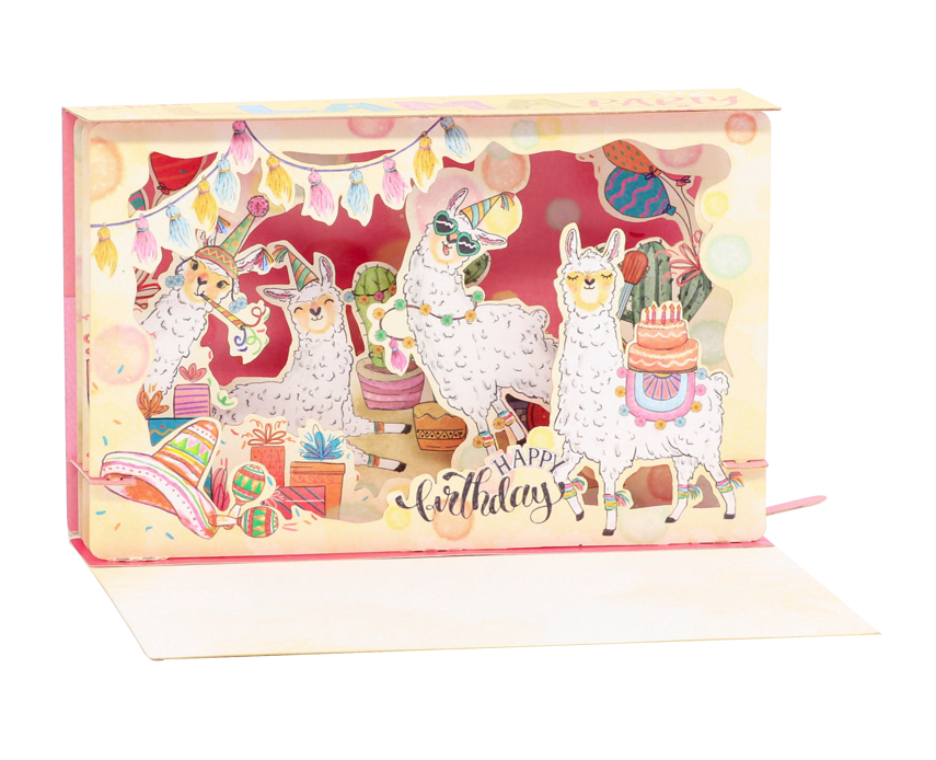 Llama Party Birthday Pop-Up Card