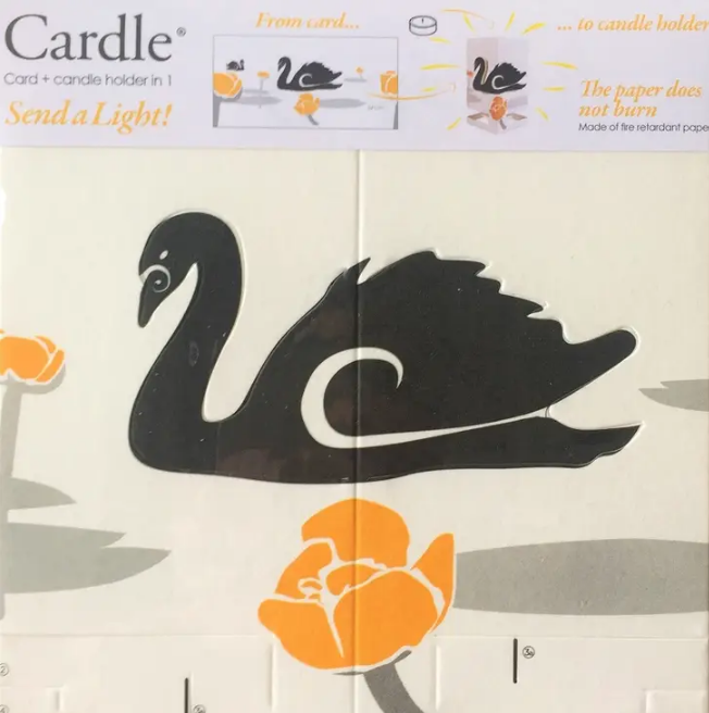 Card + Candle Holder - Swan Pop-Up Lantern
