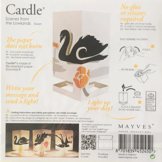 Card + Candle Holder - Swan Pop-Up Lantern