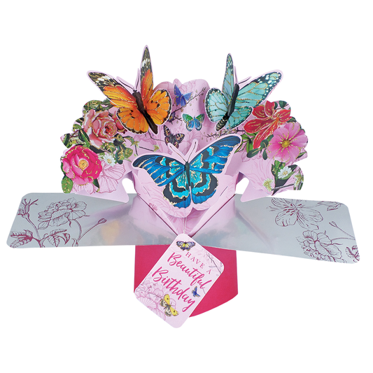 Happy Birthday Beautiful Butterflies Pop-Up Card