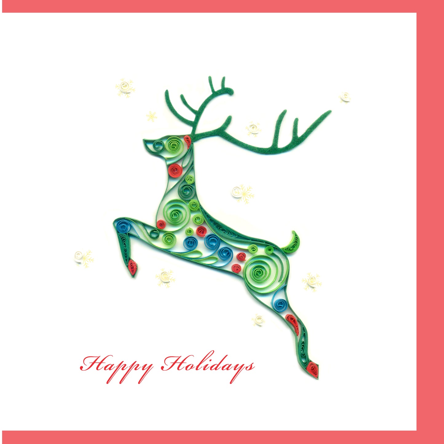 Happy Holidays Deer Quilling Card