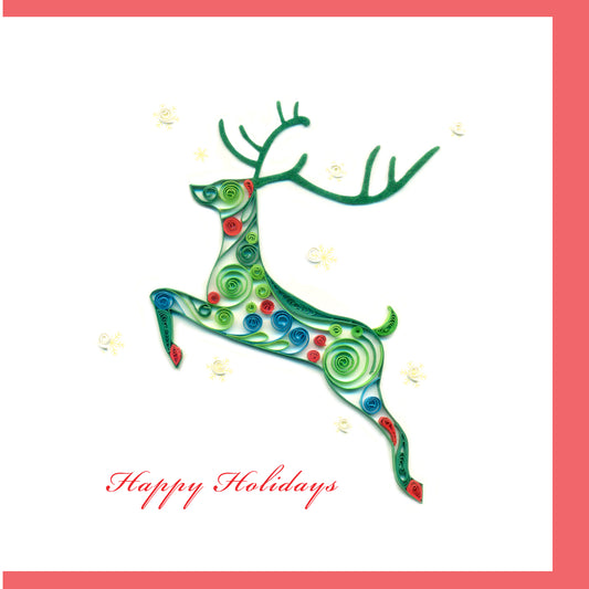 Happy Holidays Deer Quilling Card