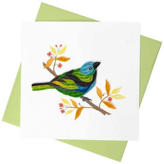 Green-headed Tanager Quilling Card