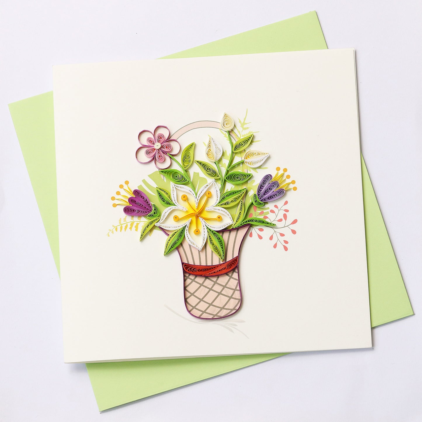 Flower Basket Quilling Card