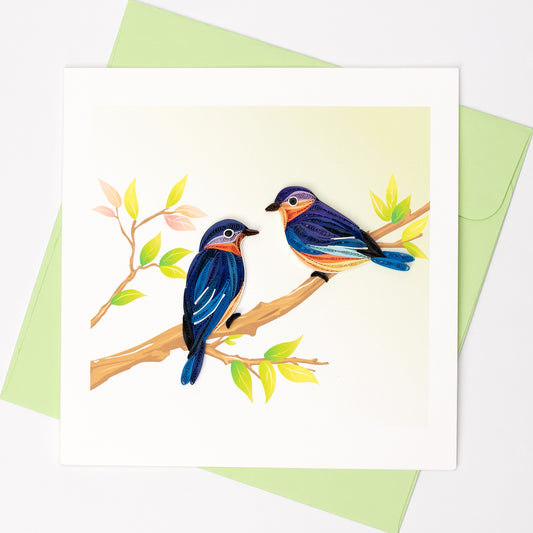 Bluebirds Quilled Card