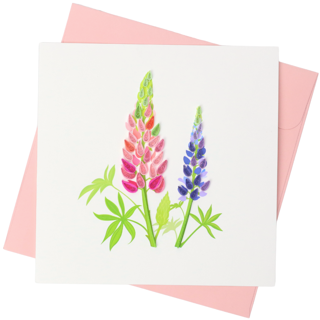 Lupine Flowers Quilling Card