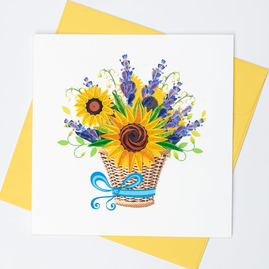 Sunflower Floral Arrangement Quilled Card