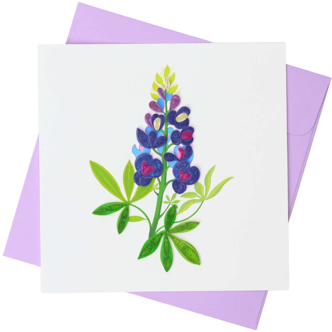 Bluebonnet Flower Quilling Card
