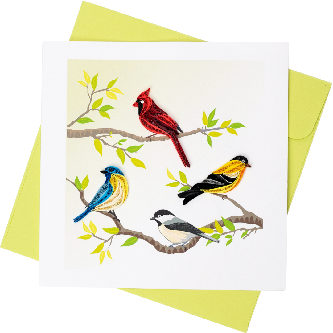 Birds on Branches Quilling Card