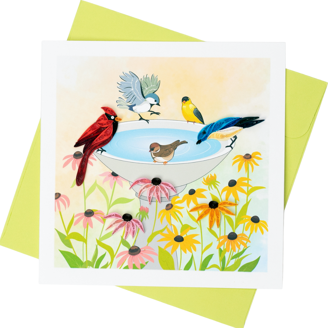 Bird Bath Quilling Card