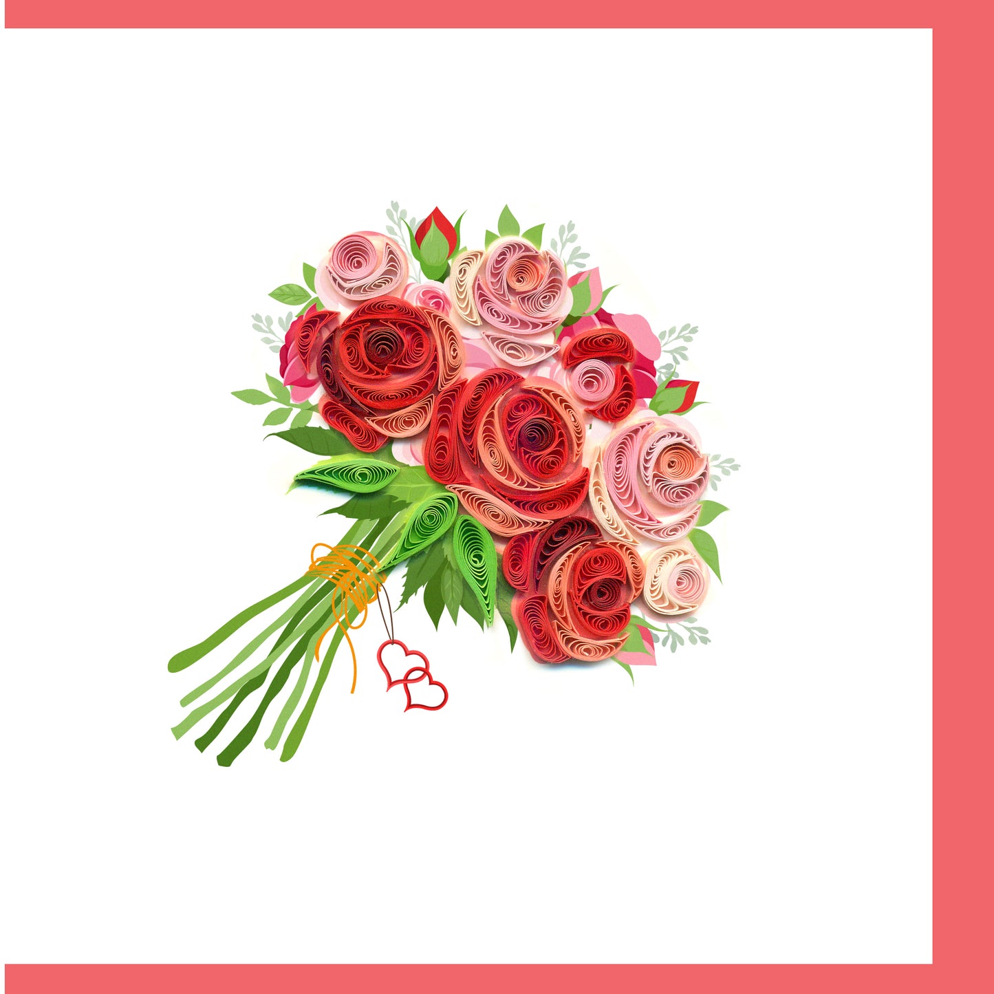 Rose Bouquet Quilling Card