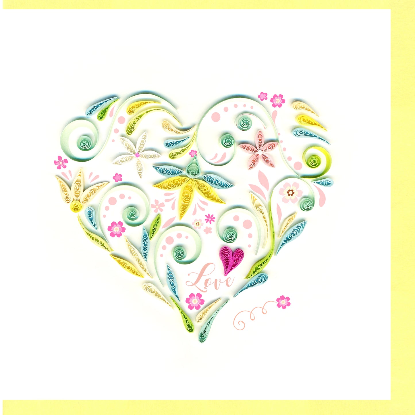 Love Floral Heart Quilling Card