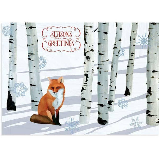 Winter Fox Seasons Greetings Card